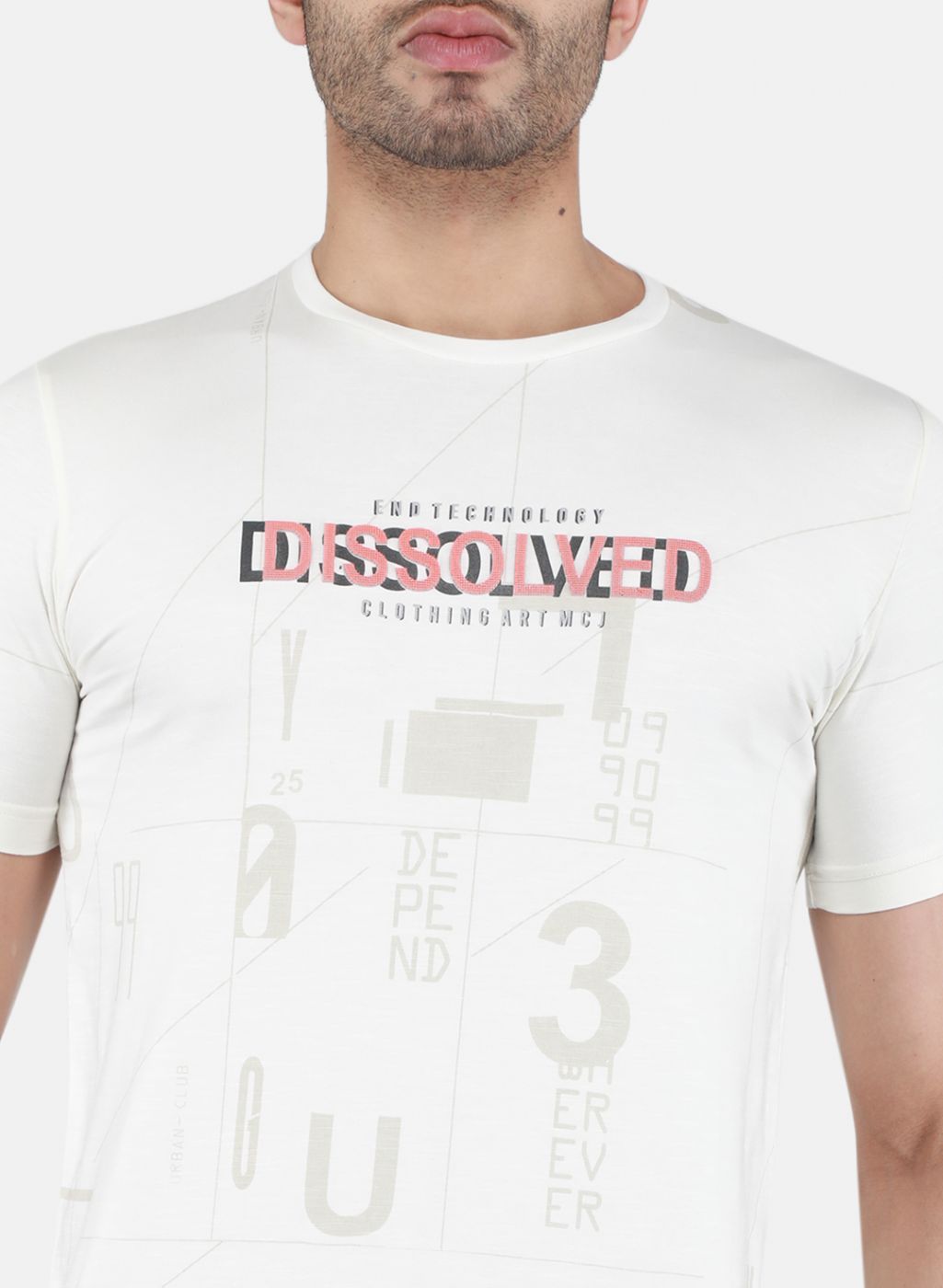 Men White Printed T-Shirt