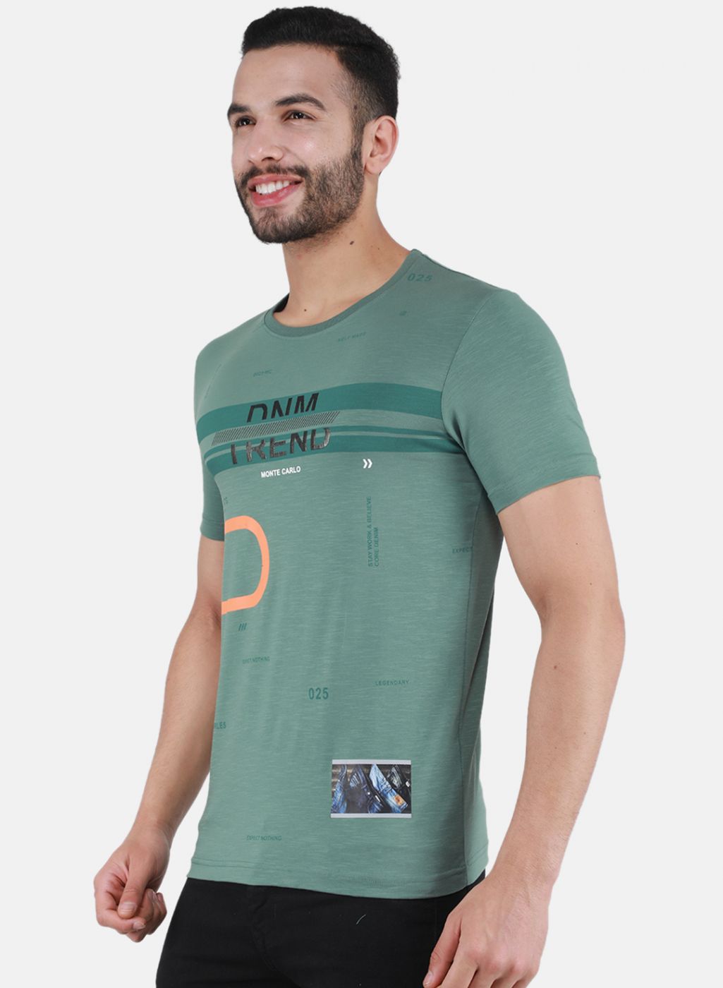 Men Green Printed T-Shirt
