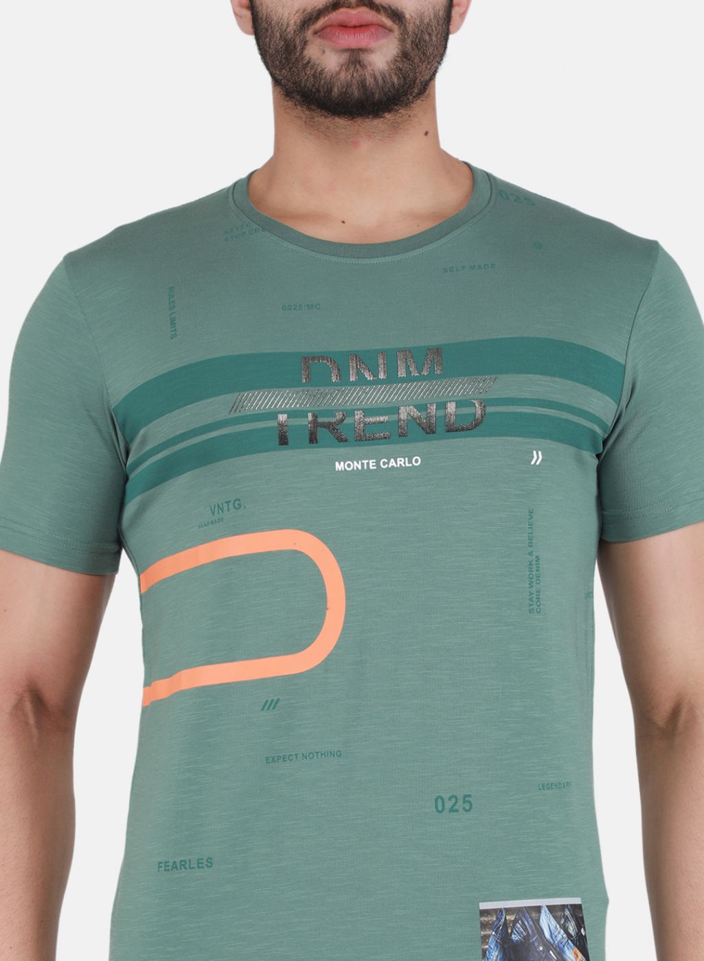 Men Green Printed T-Shirt