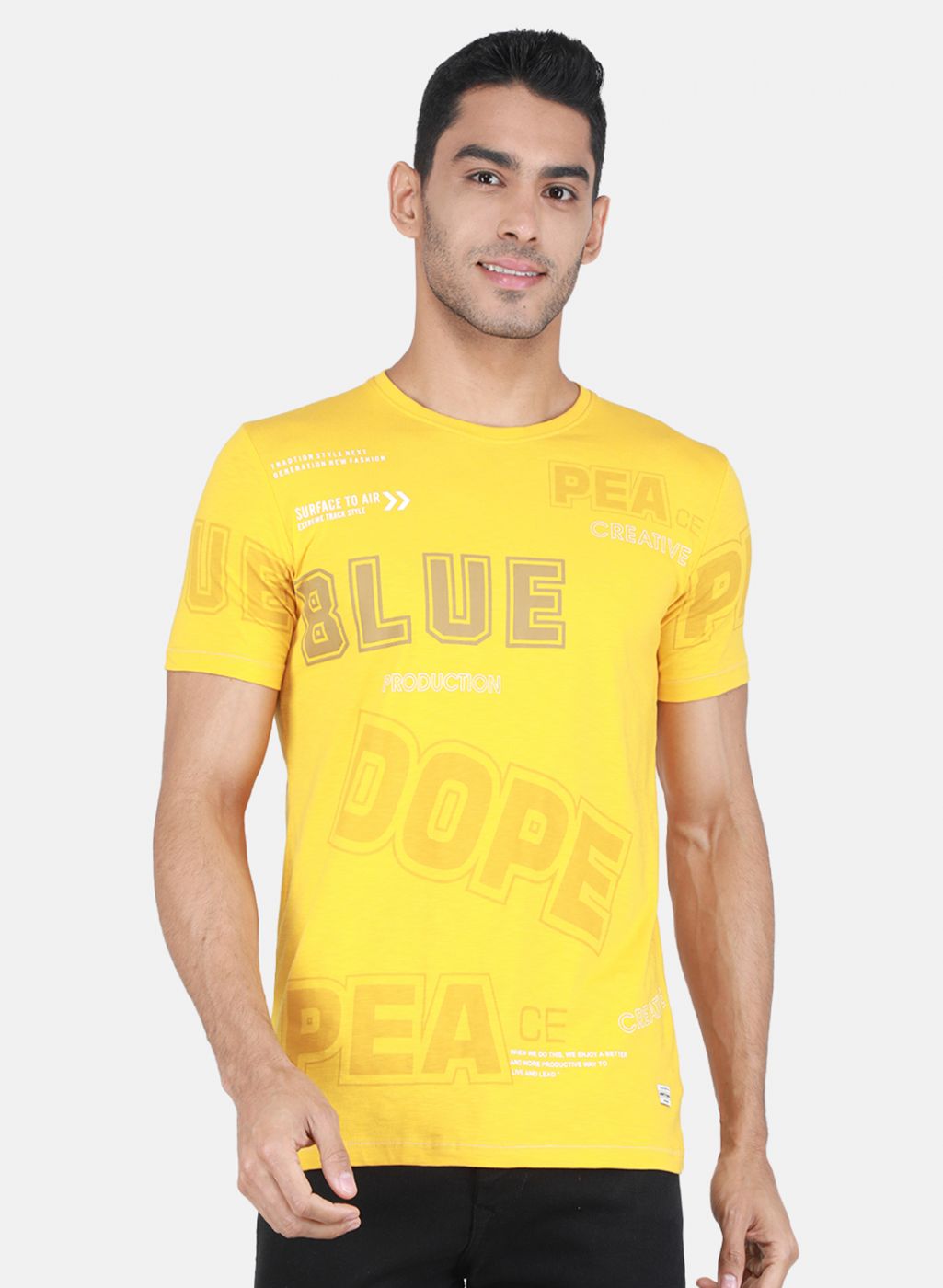 Men Mustard Printed T-Shirt