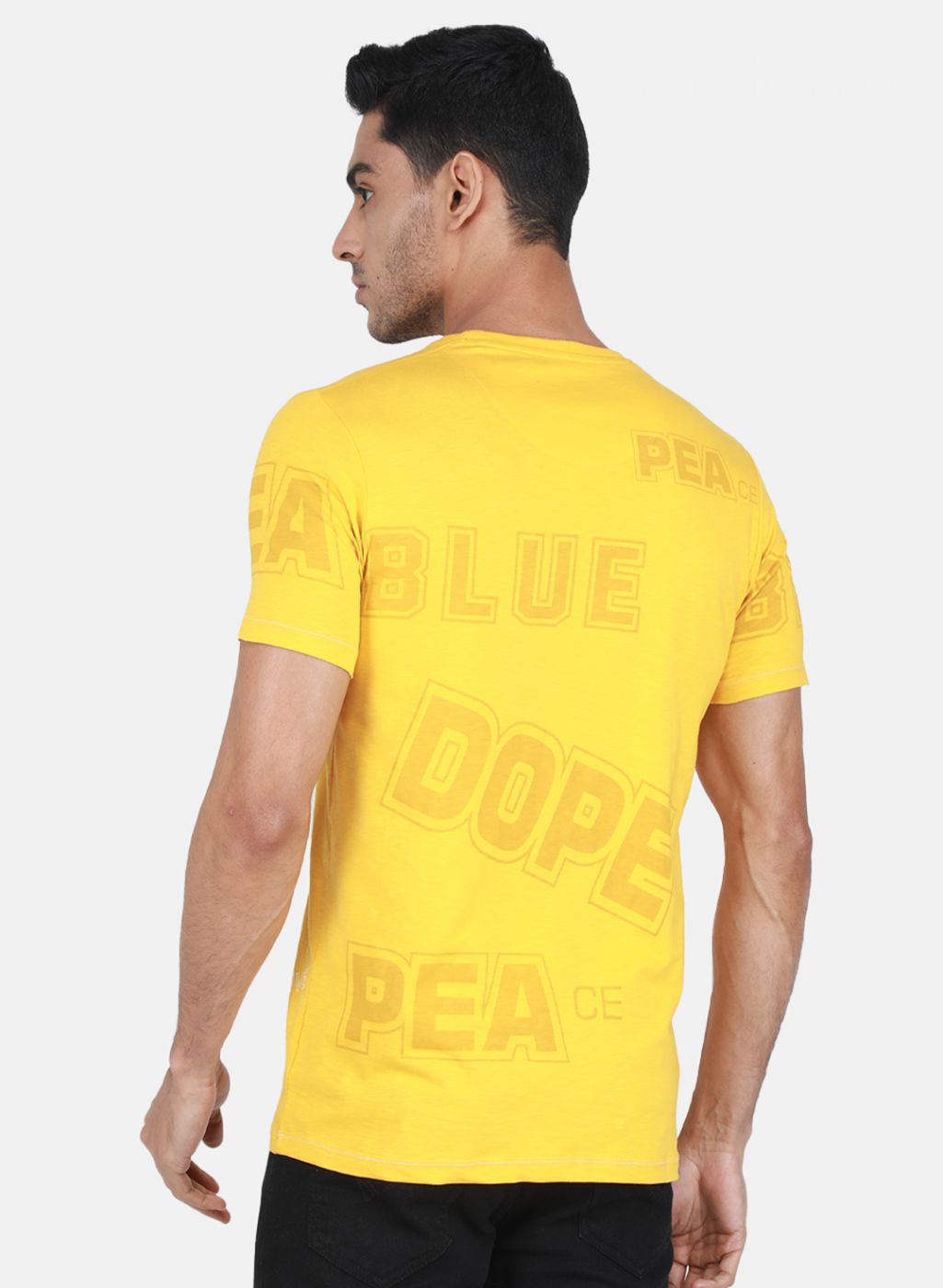 Men Mustard Printed T-Shirt