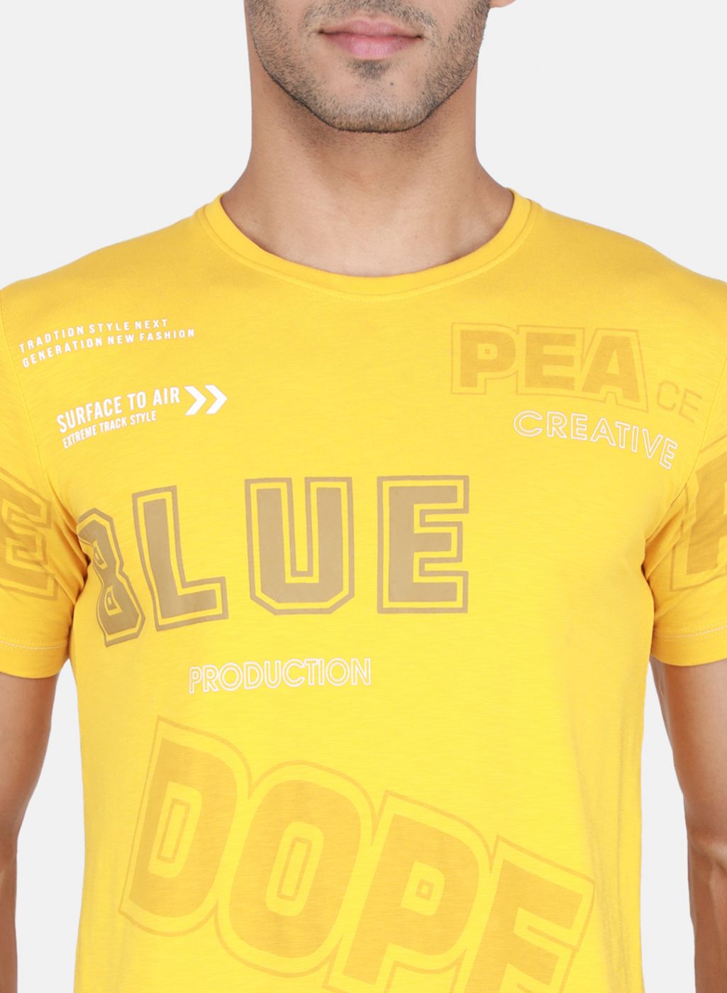 Men Mustard Printed T-Shirt