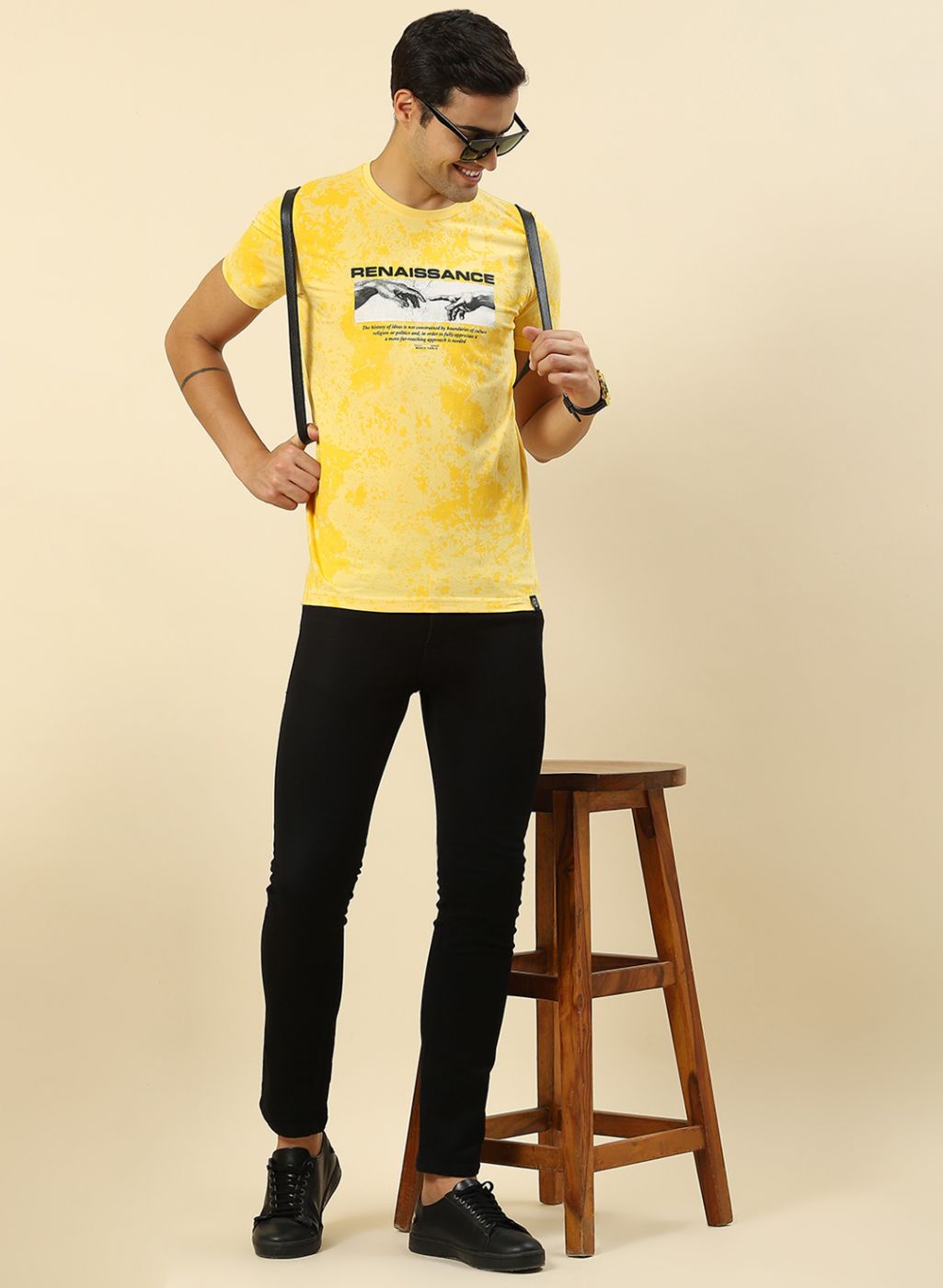 Men Yellow Printed T-Shirt