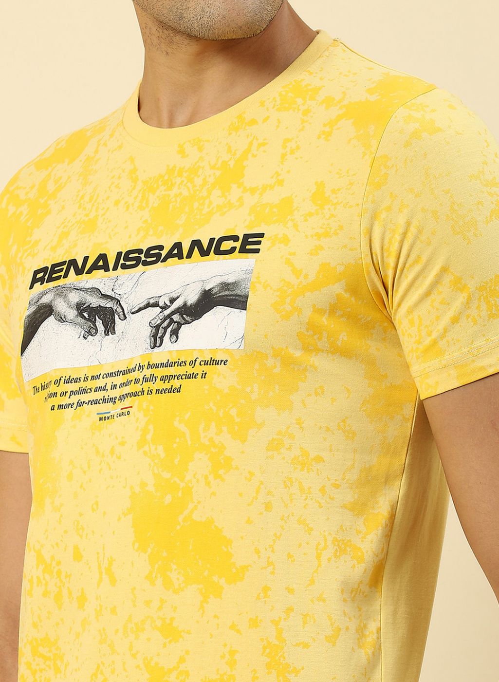 Men Yellow Printed T-Shirt