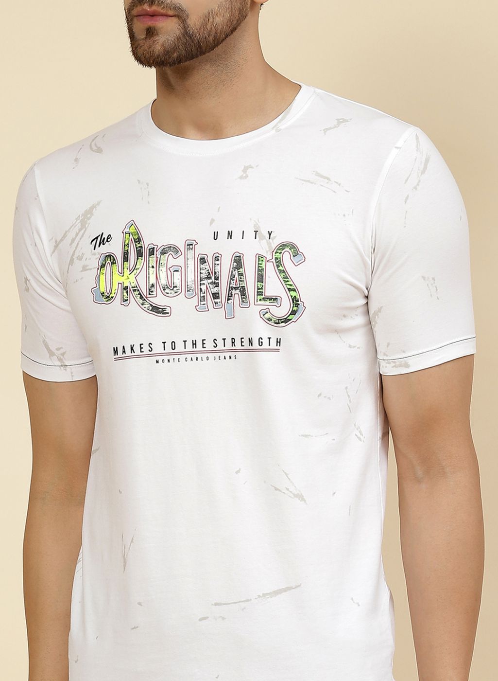 Men White Printed T-Shirt