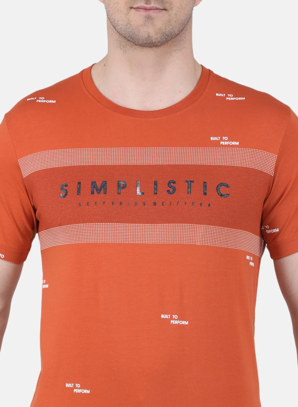 Men Orange Printed T-Shirt