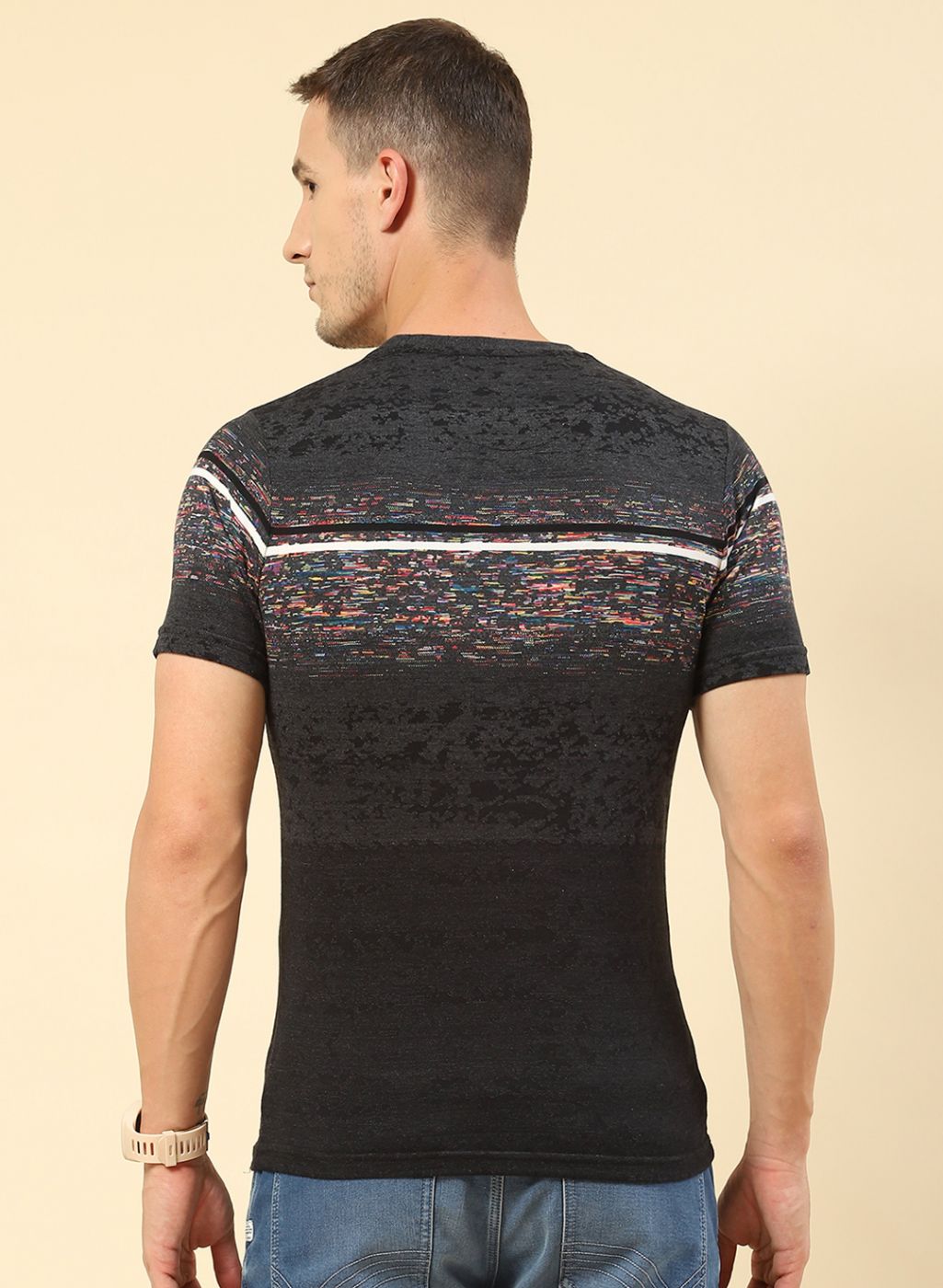 Men Black Printed T-Shirt