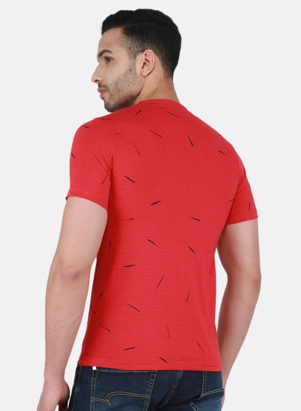 Men Red Printed T-Shirt