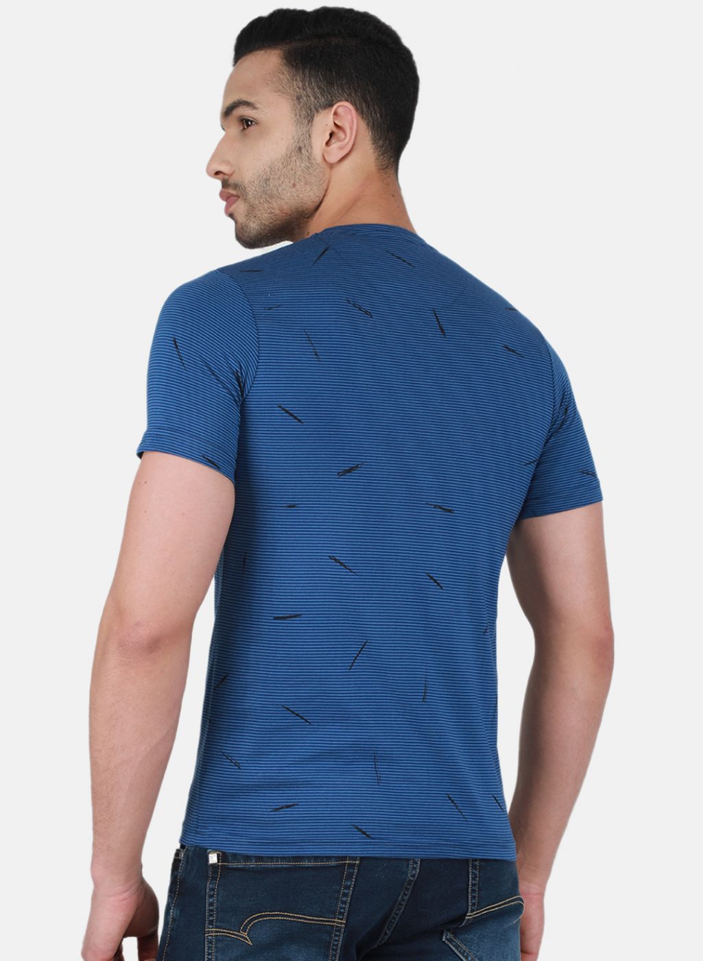 Men NAvy Blue Printed T-Shirt