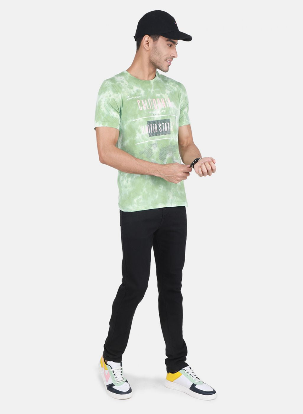 Men Green Printed T-Shirt