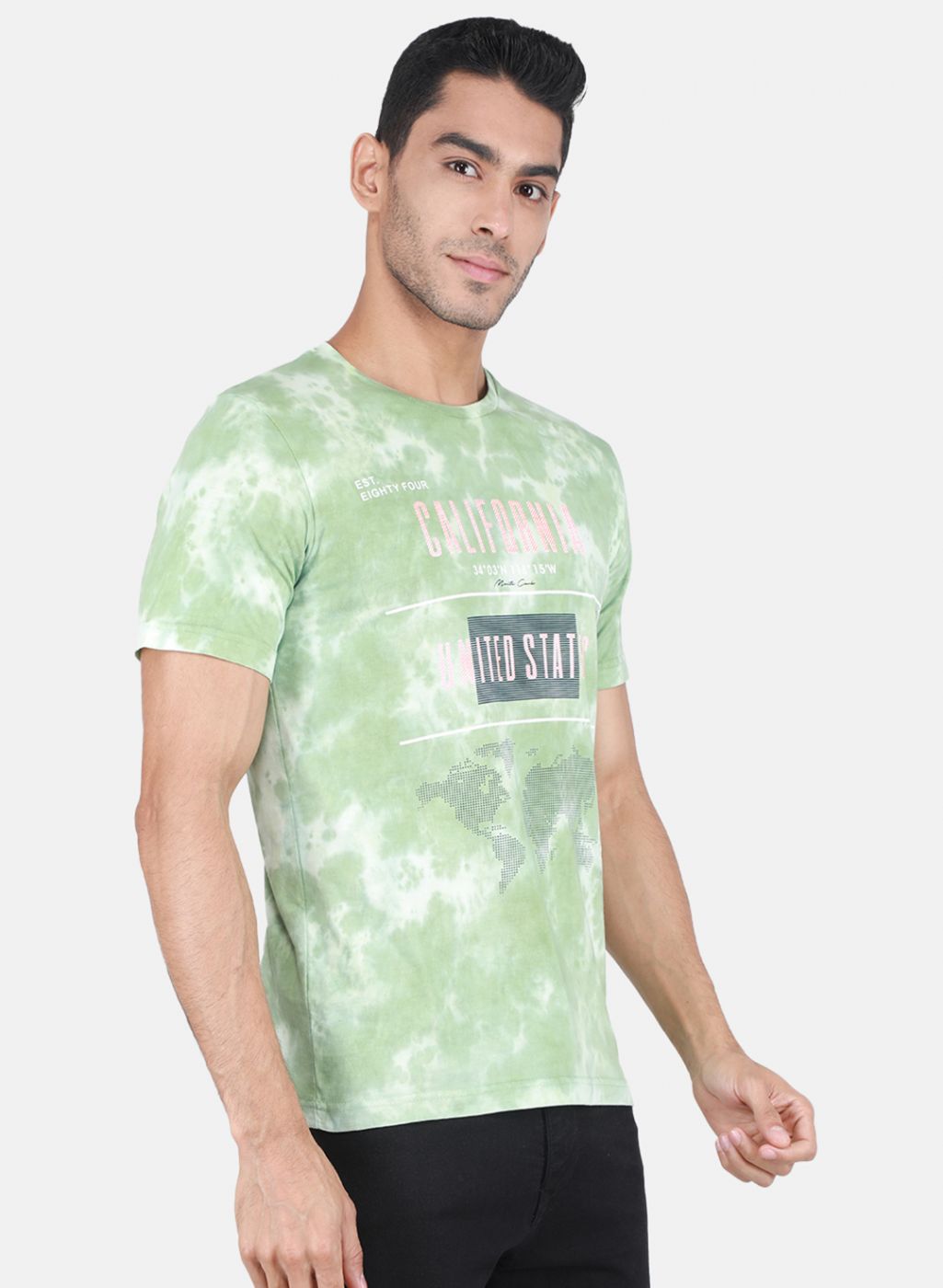Men Green Printed T-Shirt