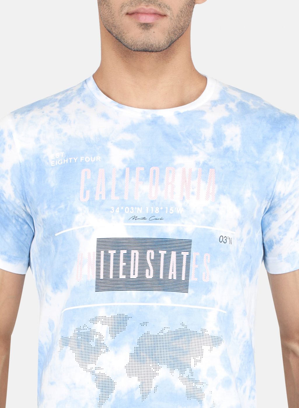 Men Blue Printed T-Shirt