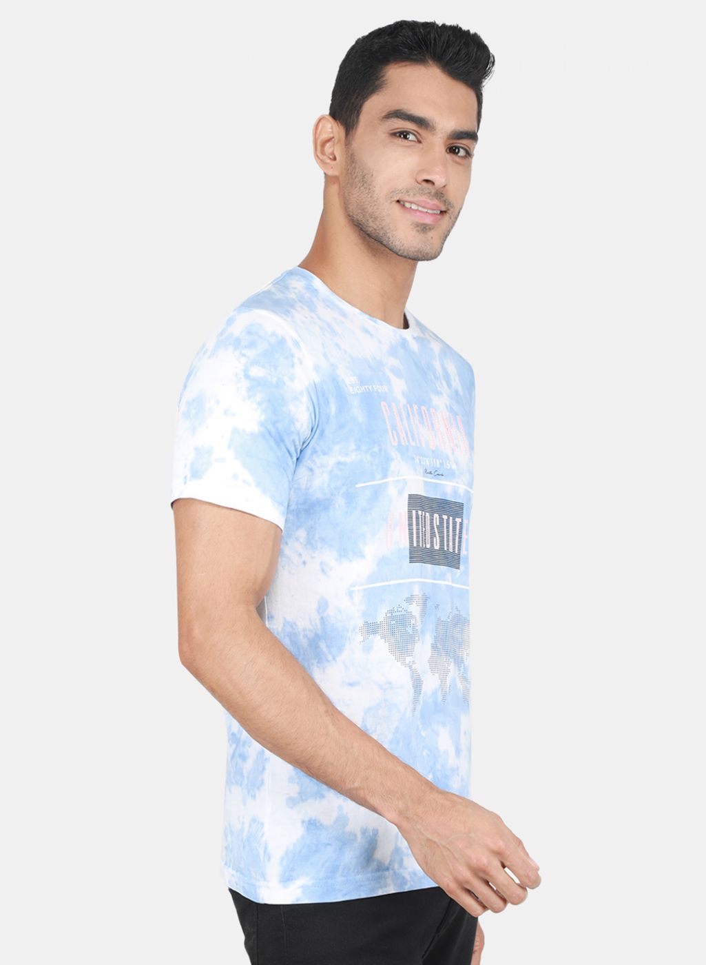 Men Blue Printed T-Shirt