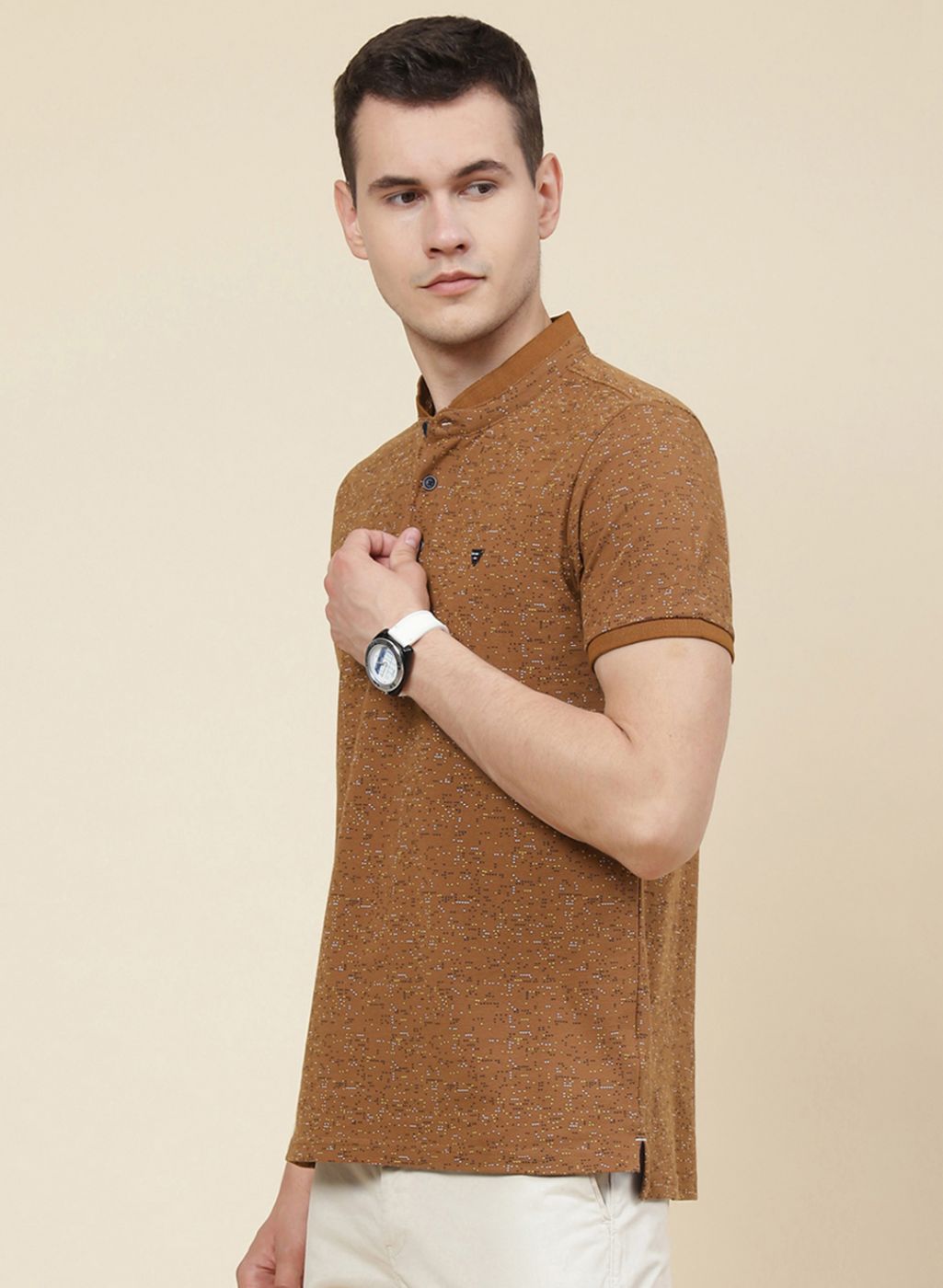 Men Brown Printed T-Shirt