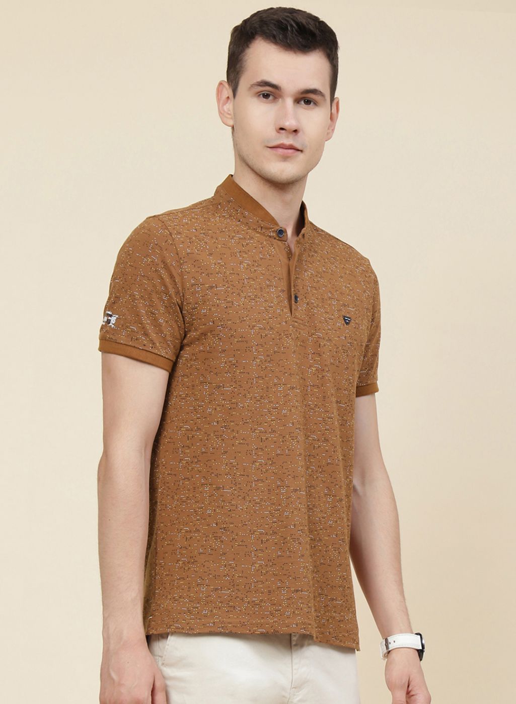 Men Brown Printed T-Shirt
