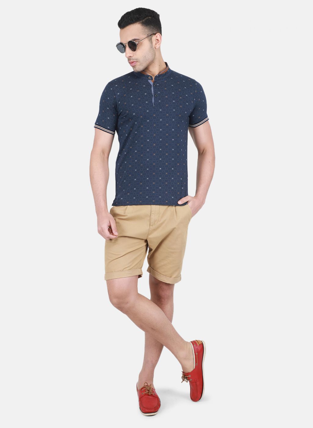 Men NAvy Blue Printed T-Shirt