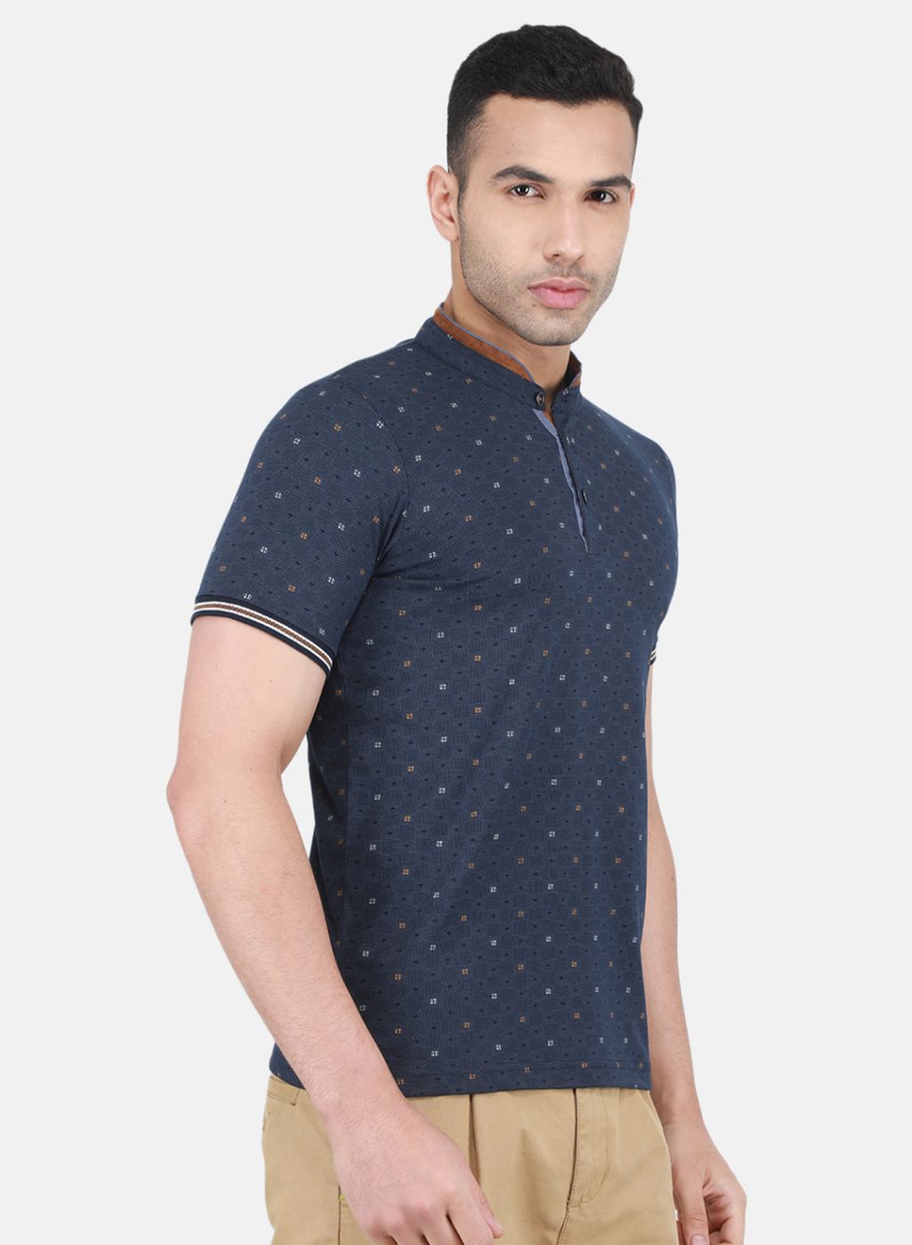 Men NAvy Blue Printed T-Shirt