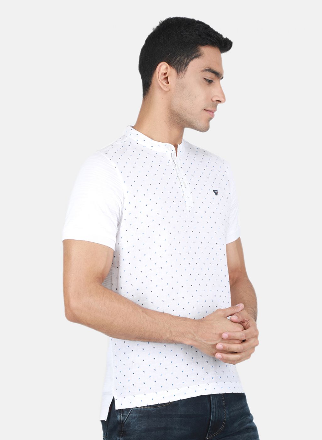 Men White Printed T-Shirt