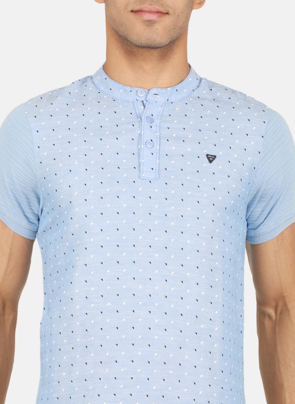 Men Blue Printed T-Shirt