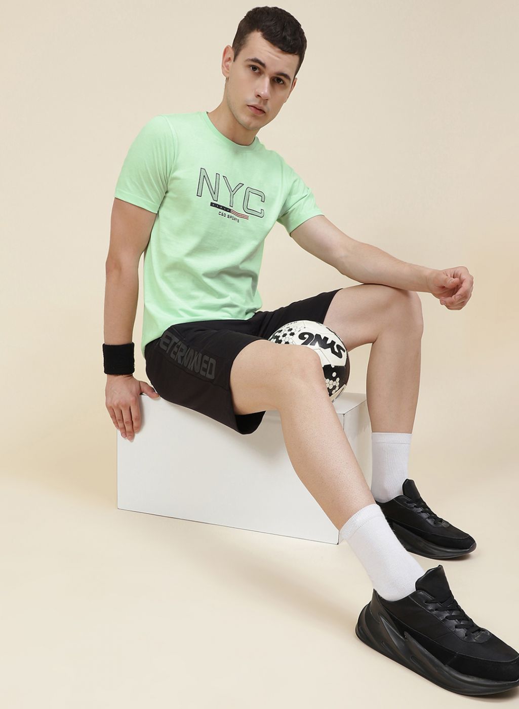 Men Black Printed Bermuda