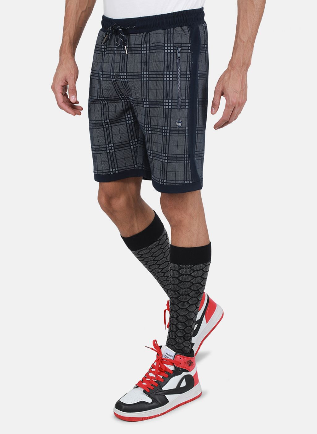 Men NAvy Blue Printed Bermuda