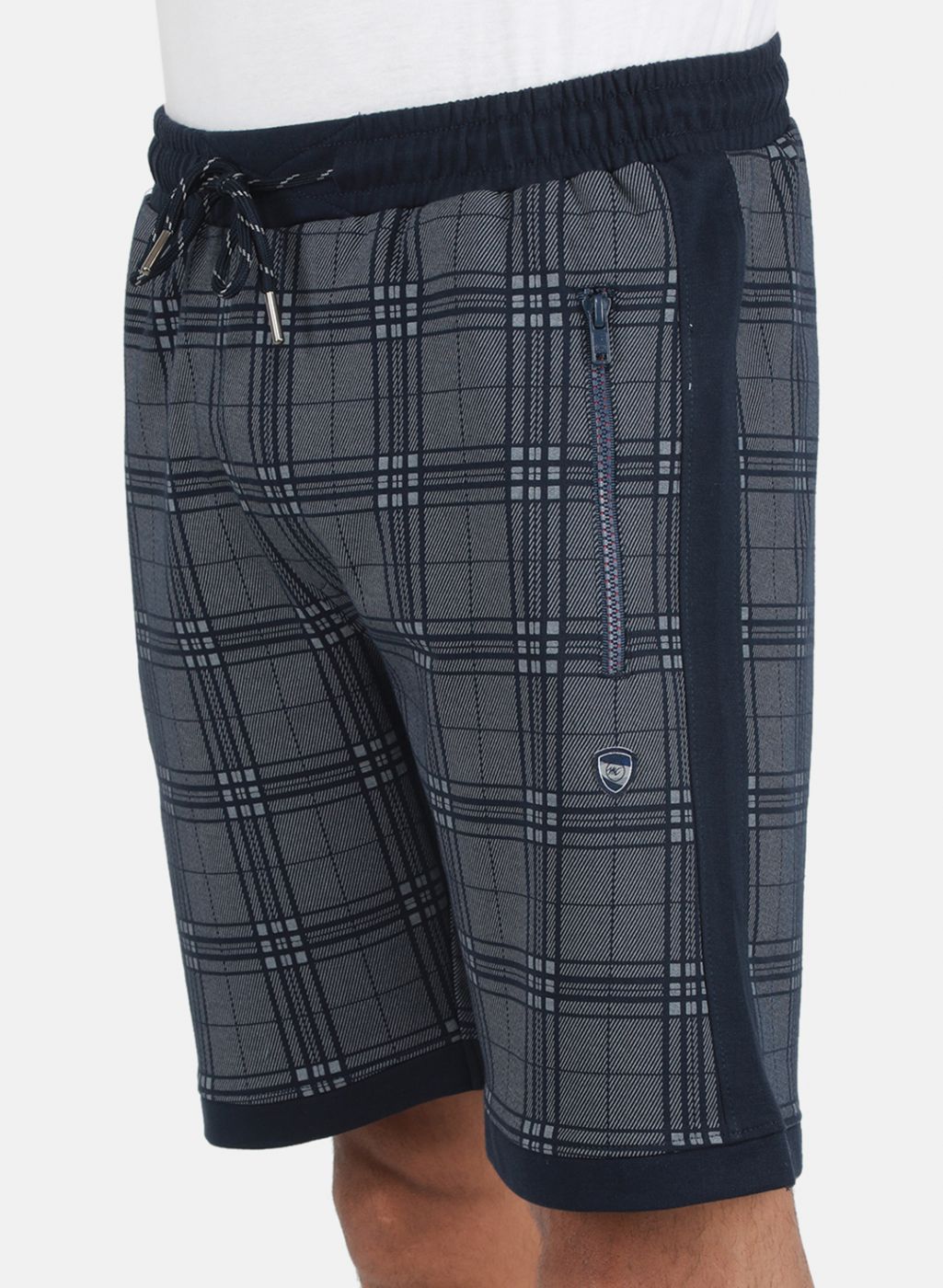 Men NAvy Blue Printed Bermuda