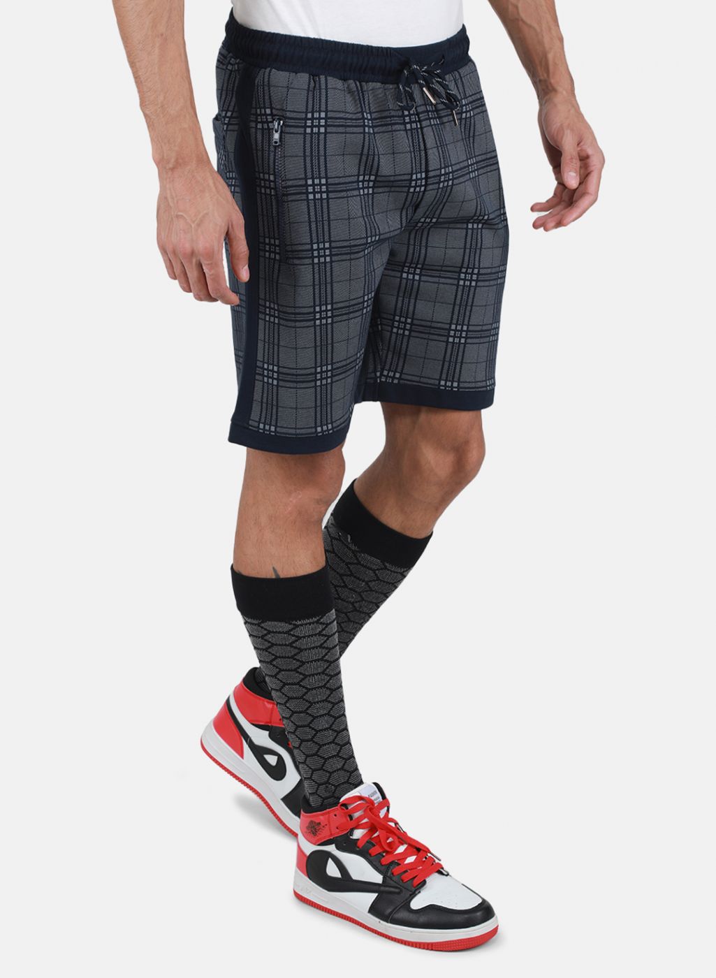 Men NAvy Blue Printed Bermuda