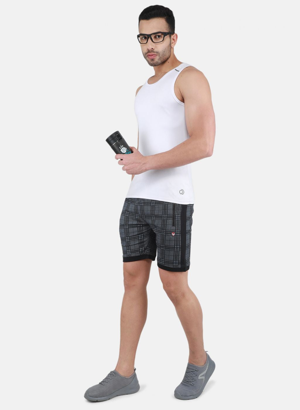 Men Black Printed Bermuda