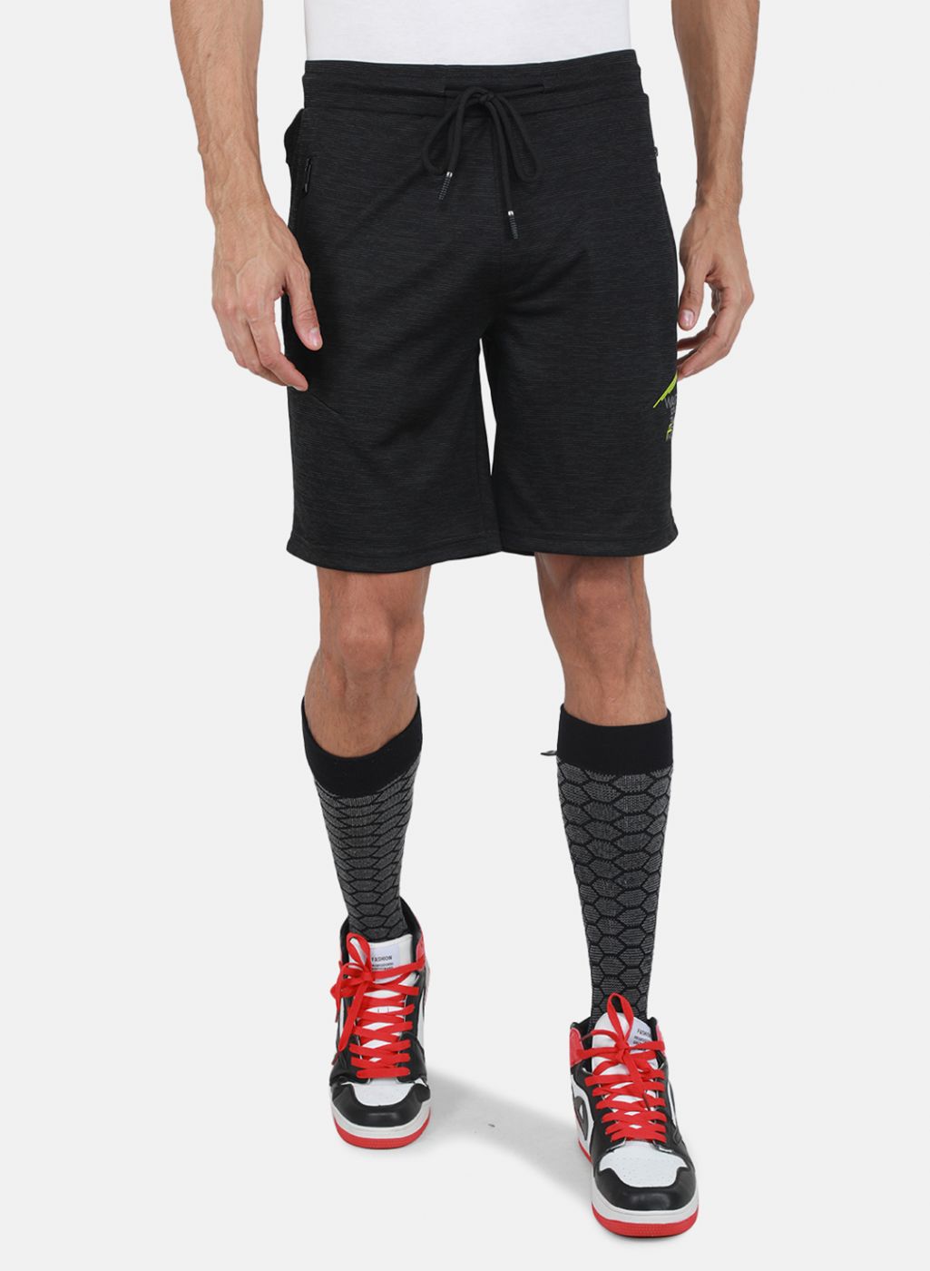 Men Black Solid Bermuda