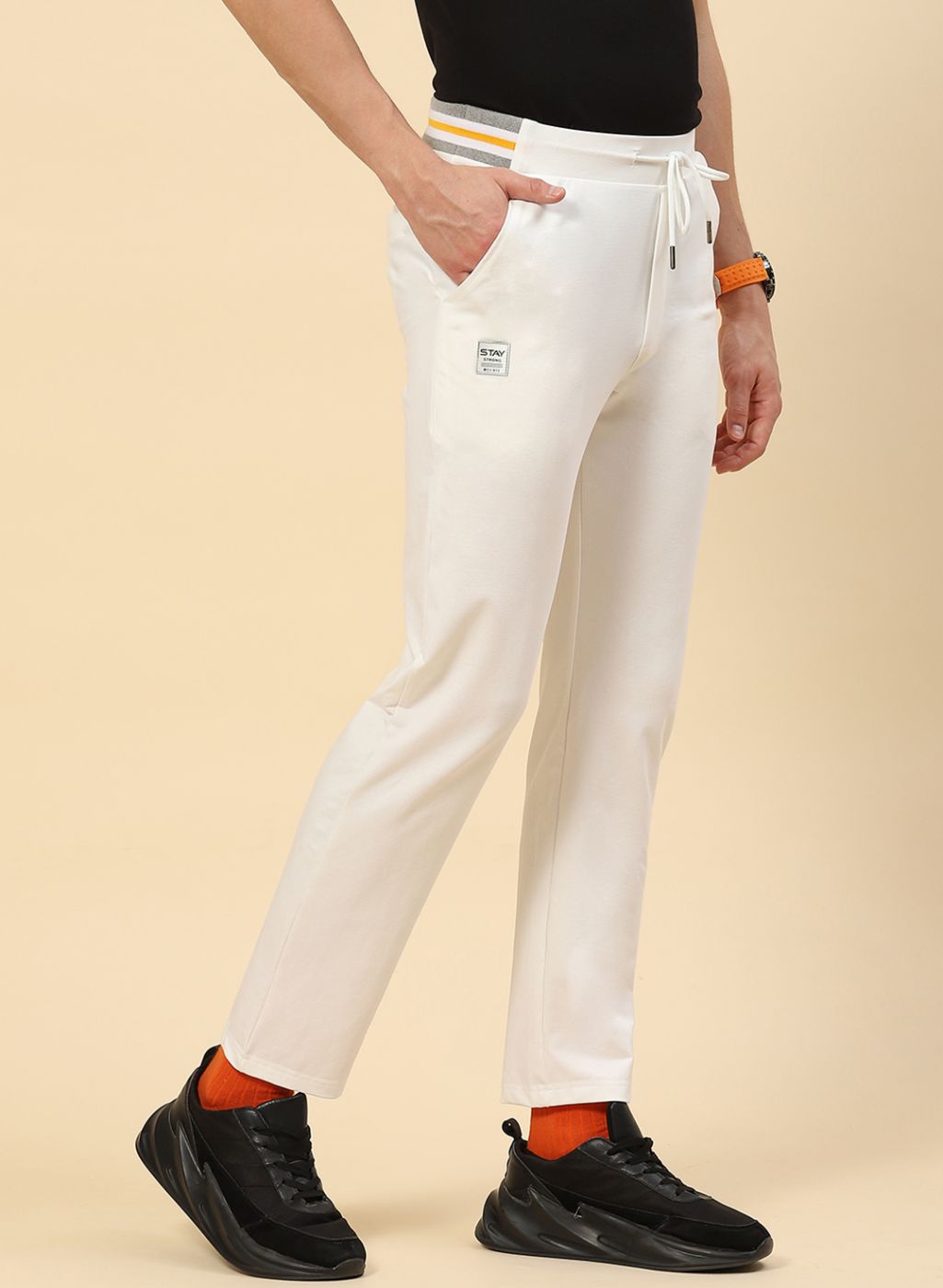 Men White Regular Fit Lower