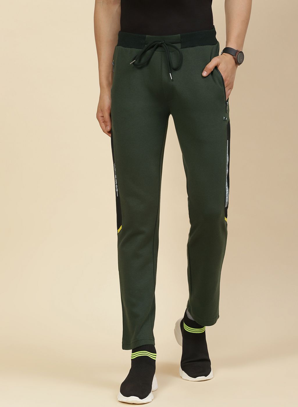 Men Olive Regular Fit Lower