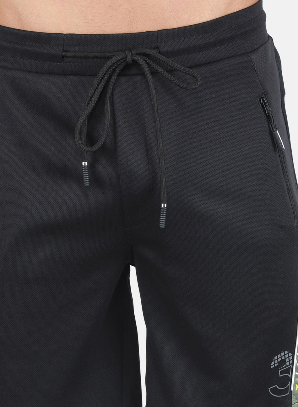 Men White & Black Solid Bermuda Set