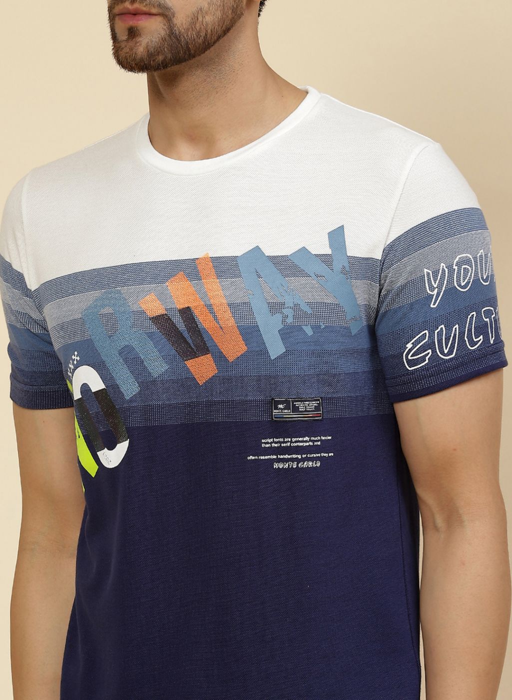 Men Blue Printed T-Shirt