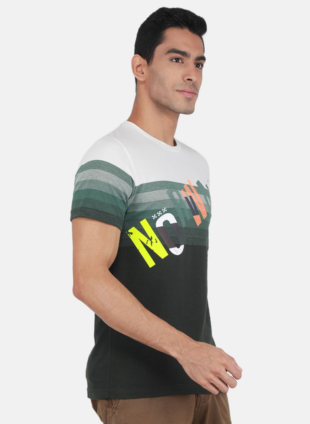Men Green Printed T-Shirt