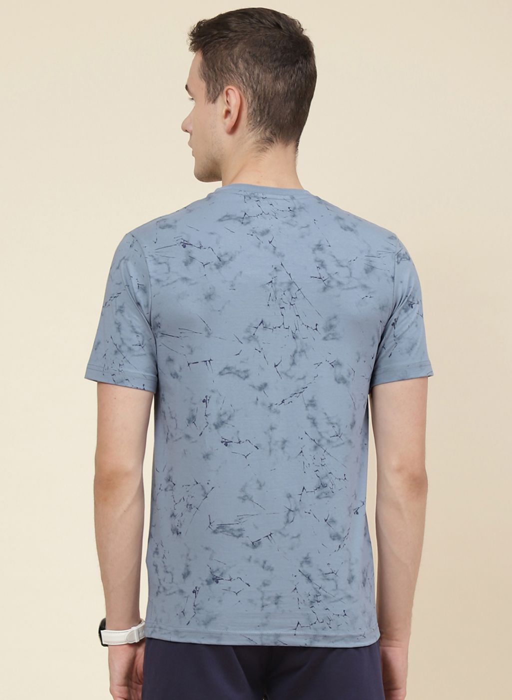 Men Blue Printed T-Shirt