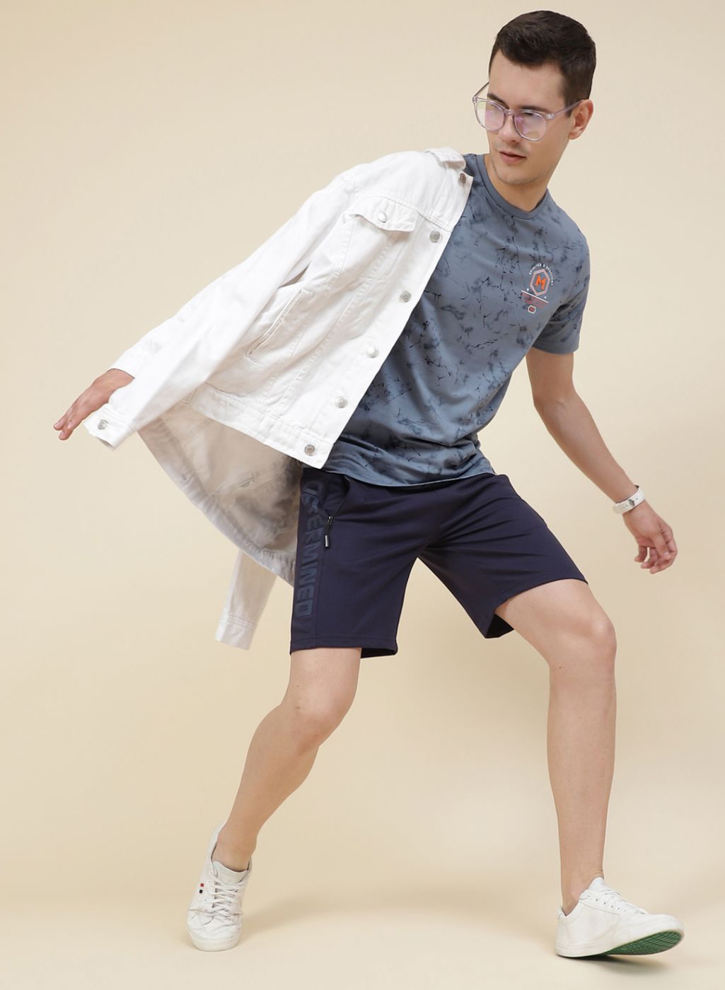 Men Blue Printed T-Shirt