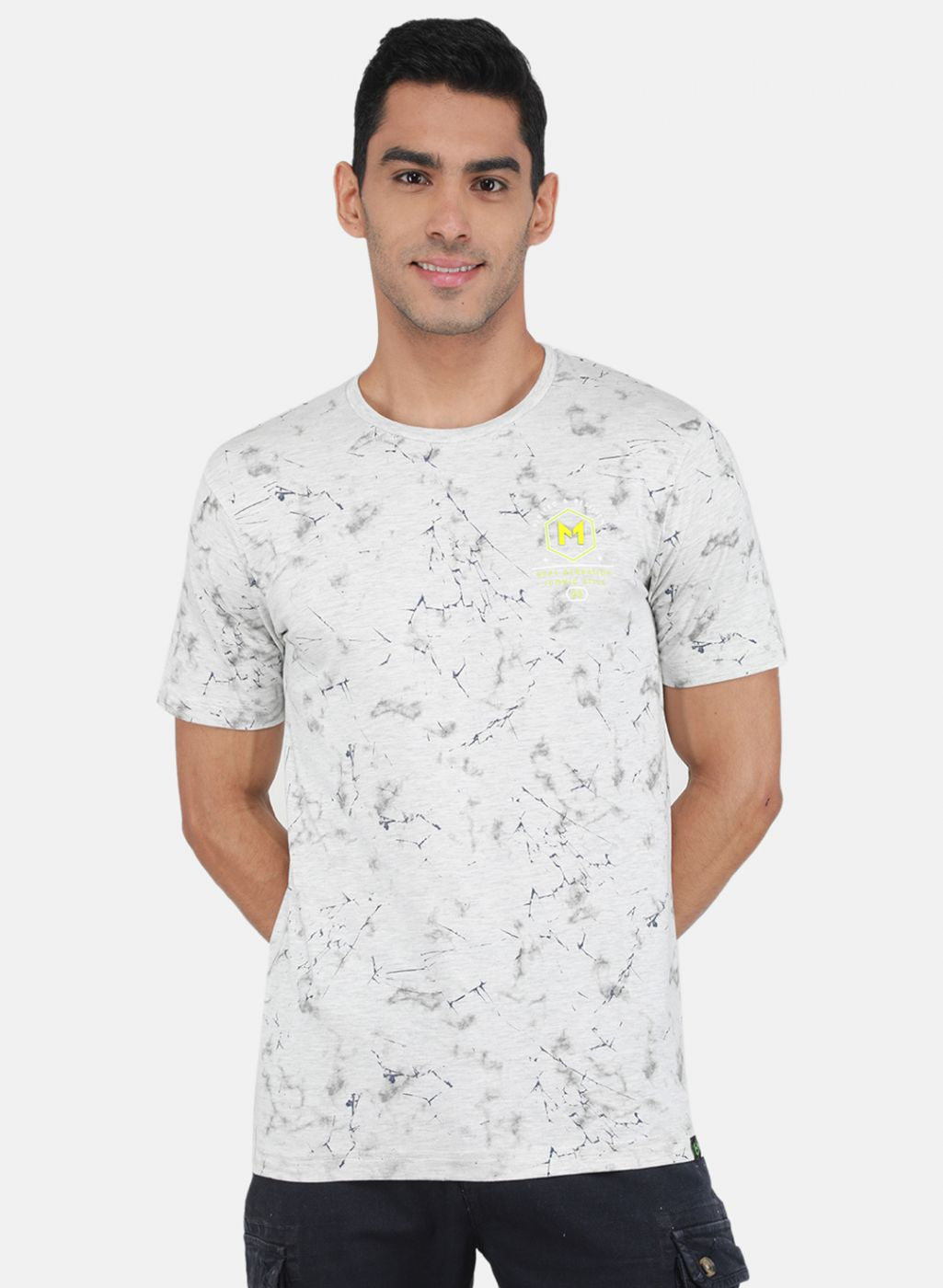 Men Grey Printed T-Shirt