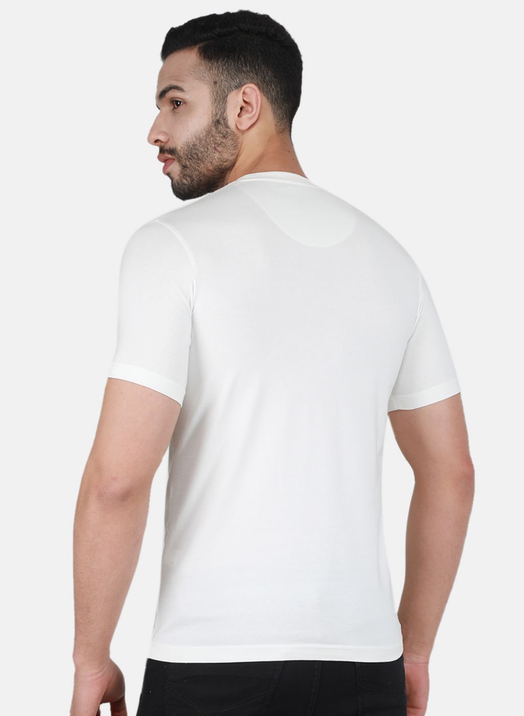 Men Off White Printed T-Shirt