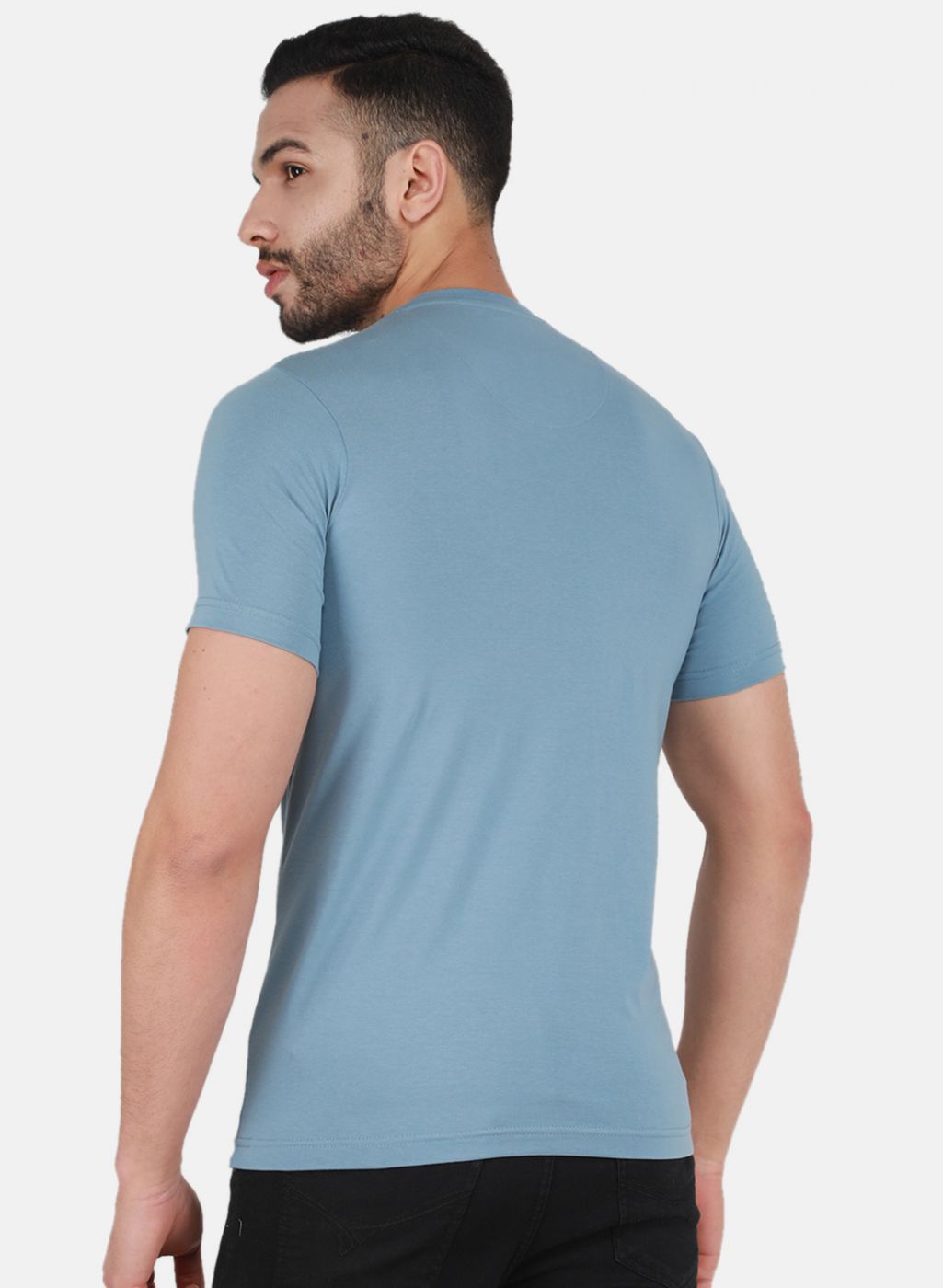 Men Blue Printed T-Shirt