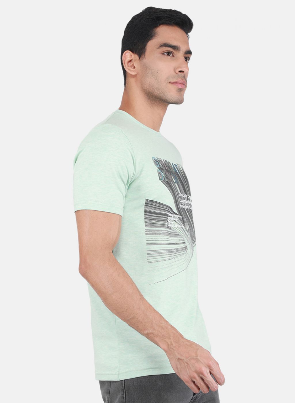 Men Green Printed T-Shirt