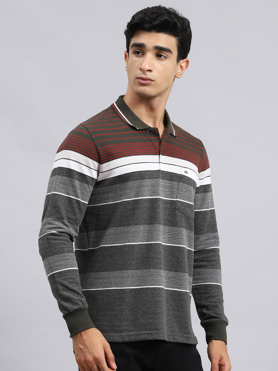 Men Green Stripe T-Shirt
