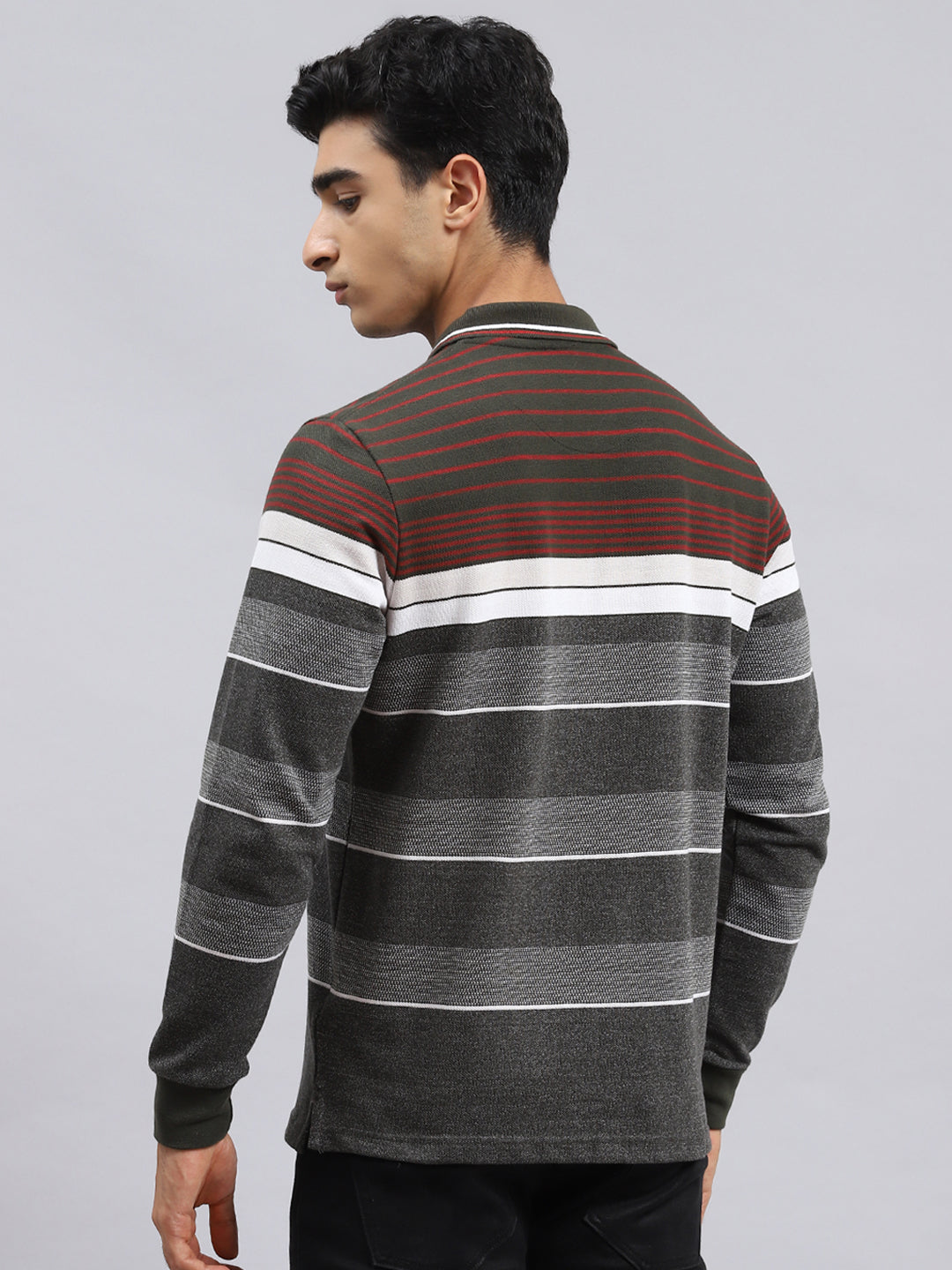 Men Green Stripe T-Shirt