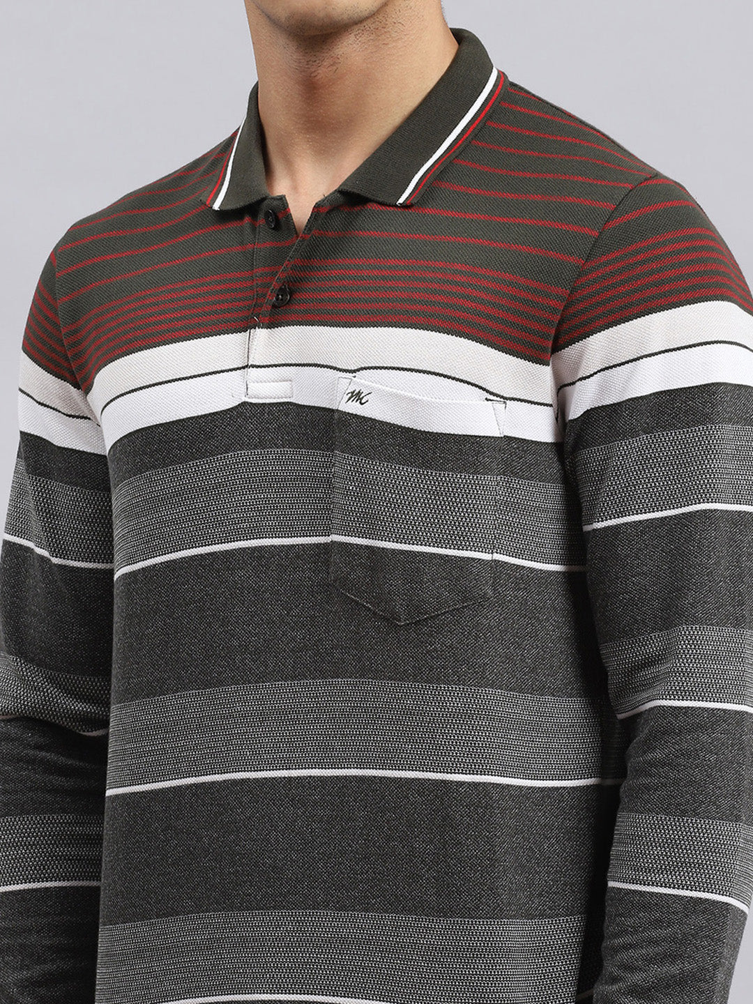 Men Green Stripe T-Shirt