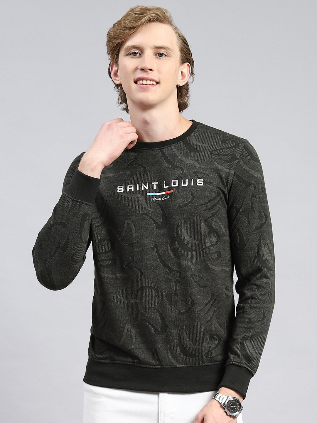 Men Olive Stripe T-Shirt