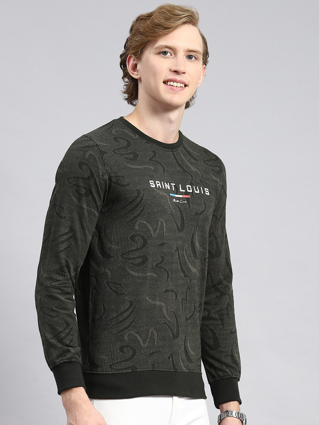 Men Olive Stripe T-Shirt