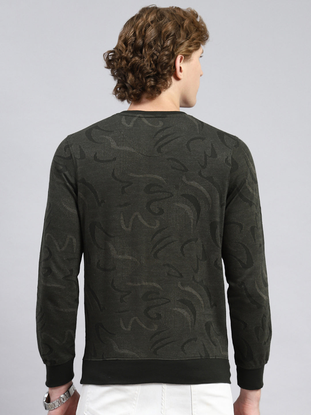 Men Olive Stripe T-Shirt