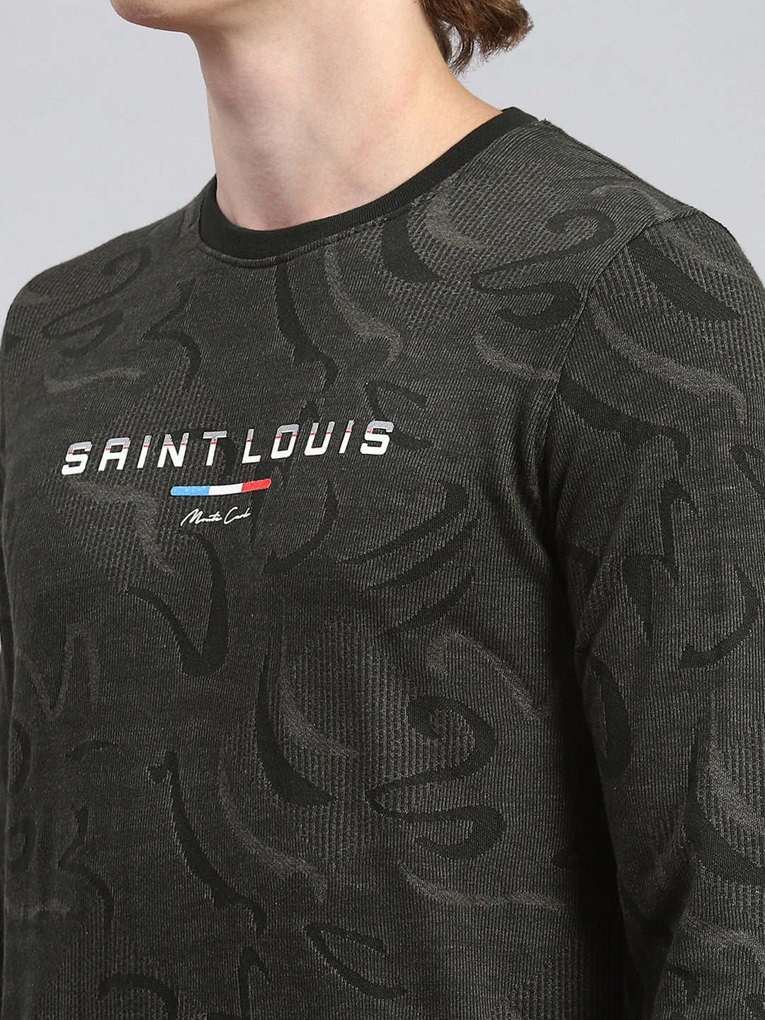 Men Olive Stripe T-Shirt