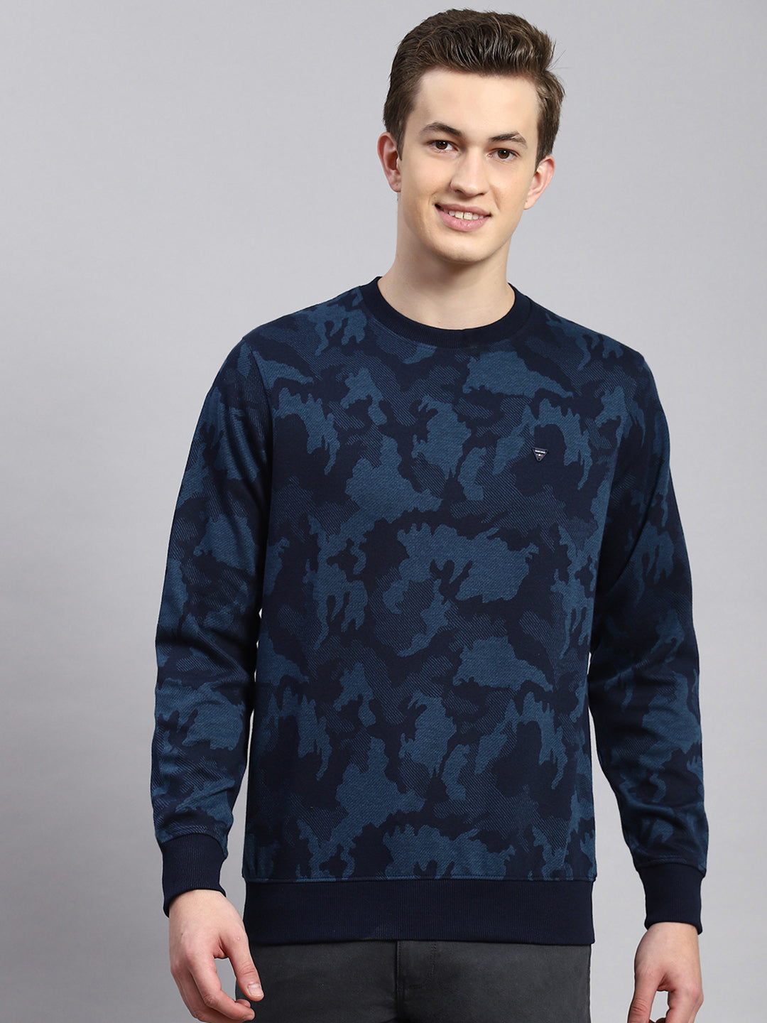 Men Blue Stripe Winter T-Shirt