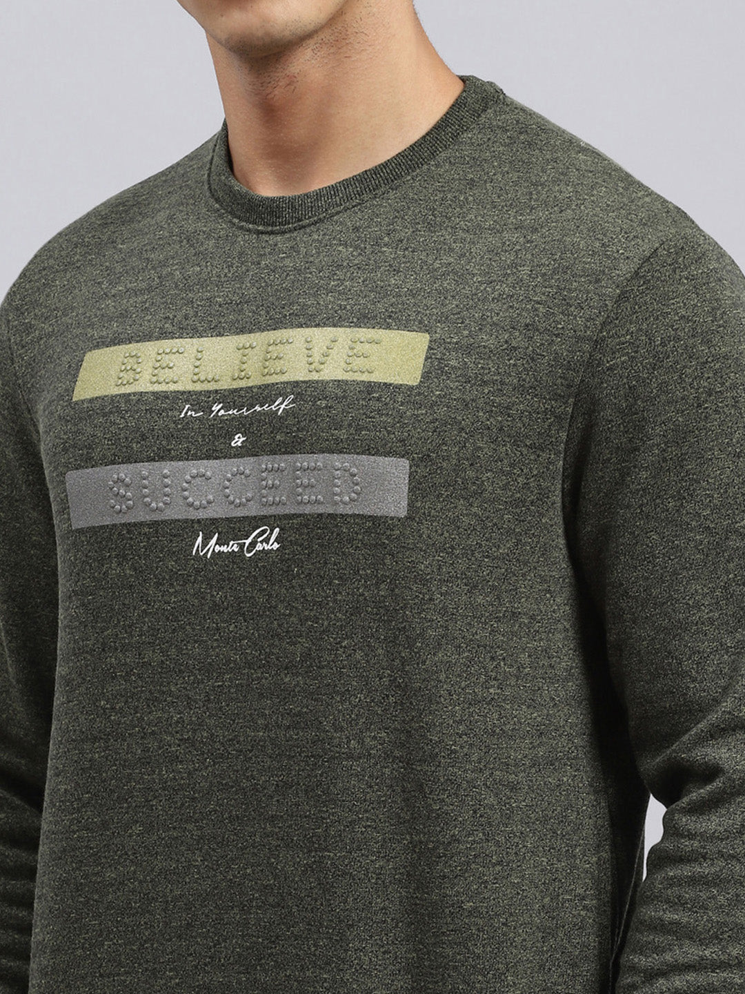 Men Green Plain Sweatshirt