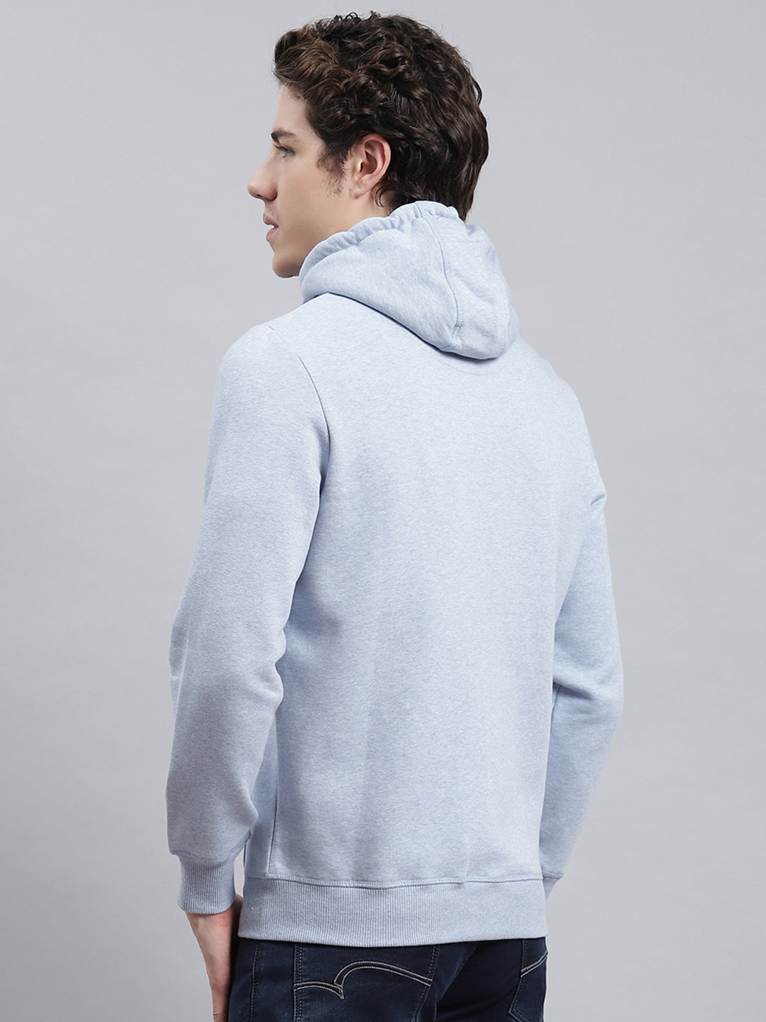 Men Blue Plain Sweatshirt